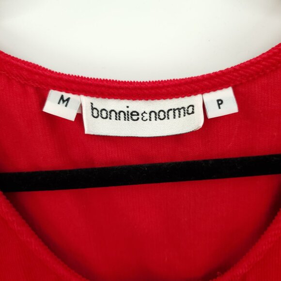 VTG 90s Bonnie & Norma 100% Cotton Corduroy Sz Medium Petite Red - Picture 3 of 12